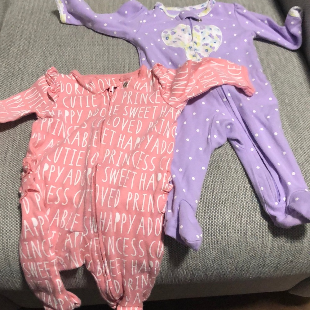 Bundle Carters footed 3mo one pieces